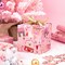 Christmas Wrapping Paper Roll - Mini Roll - 3 Rolls - 17 Inch X 120 Inch Per Roll - Pink Christmas tree, House, Snowflake Holiday Collection
